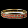 Gold with Orange Enamel Bangle Fashion Bridal Wedding Bracelet 6102