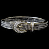 Gold Two Tone Buckle Clear CZ Crystal Fashion Bangle Bridal Wedding Bracelet 7024