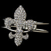Silver Clear Fleur De Lis Bridal Wedding Bracelet 7237