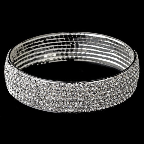Silver Clear Bridal Wedding Bracelet 7238