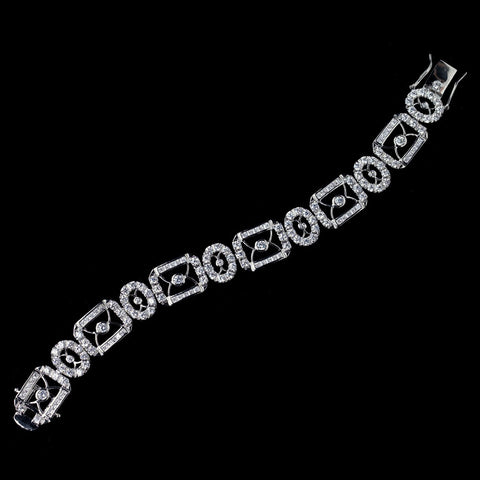 Rhodium Clear CZ Bridal Wedding Bracelet