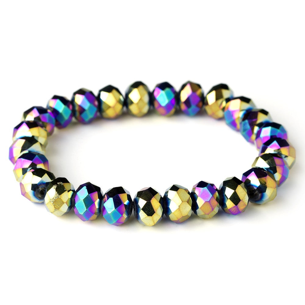 Multi Color 10mm Stretch Bridal Wedding Bracelet 7613