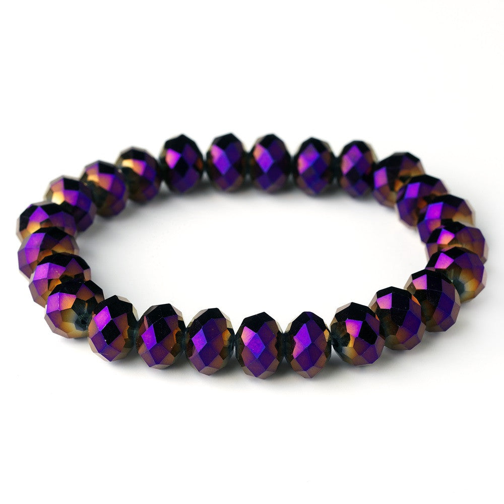 Plum 10mm Stretch Bridal Wedding Bracelet 7613