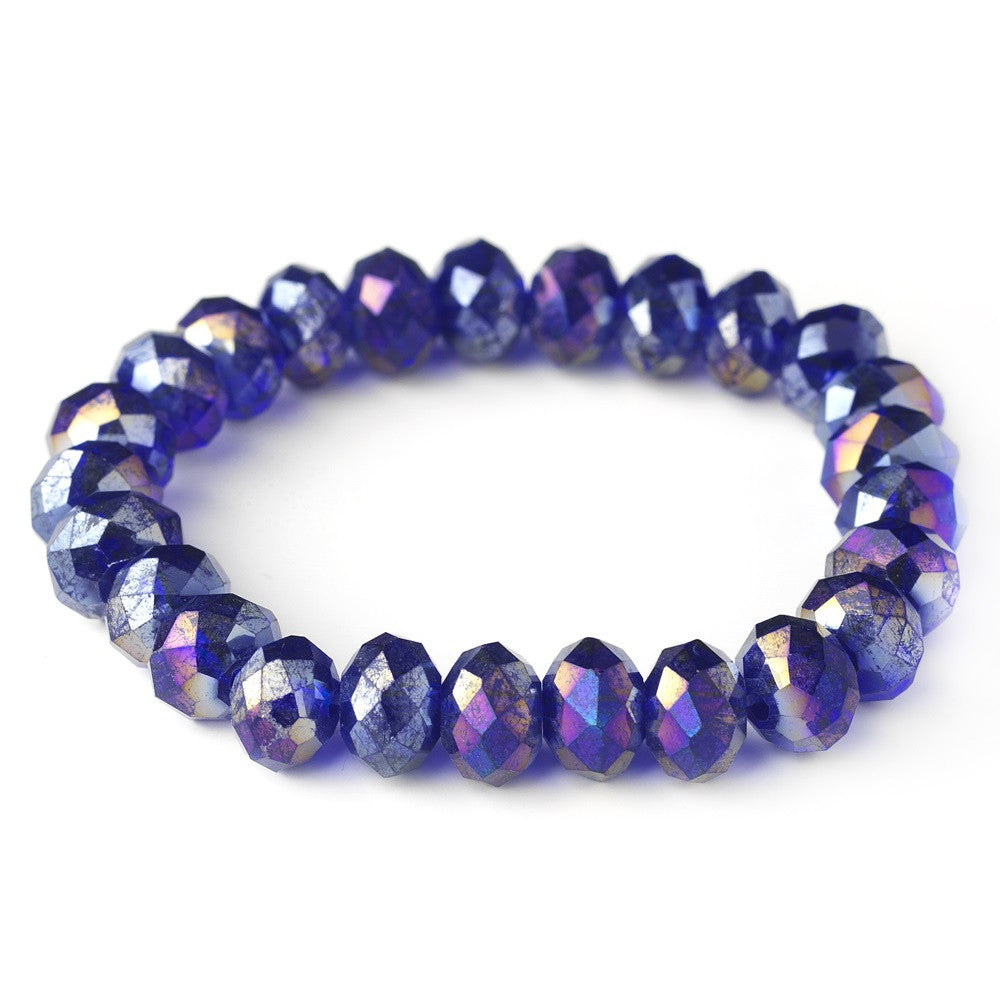 Purple Violet 10mm Stretch Bridal Wedding Bracelet 7613