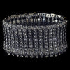 Rhodium Smoke Rhinestone Stretch Bridal Wedding Bracelet 82023