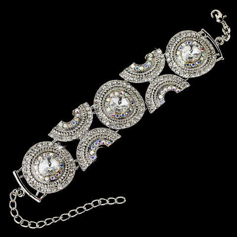 Inspiring Silver AB Rhinestone Bridal Wedding Bracelet 8288
