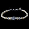 Ivory Silver with Clear Crystal Bridal Wedding Bracelet 8368