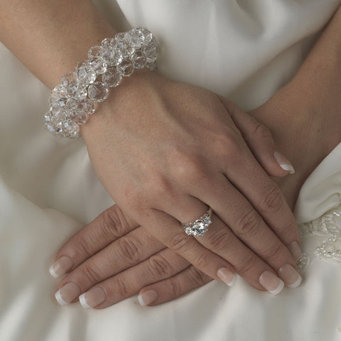Bridal Wedding Bracelet 8381 Silver Clear