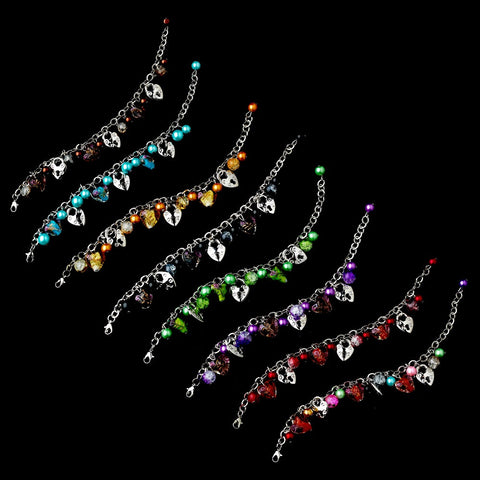 Lock Charm Bridal Wedding Bracelets 8499 (Assorted Colors) Set of 6