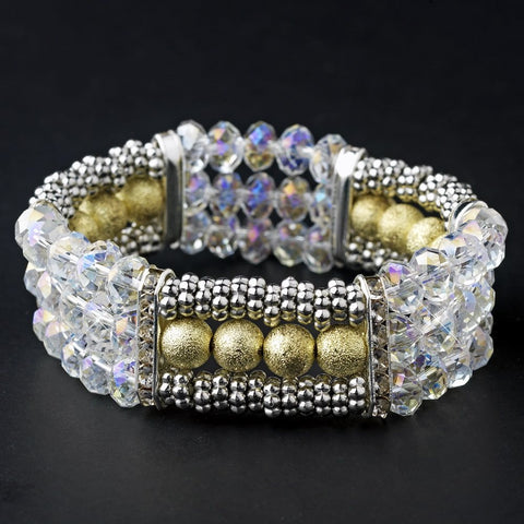 * Festive Gold Crystal Bridal Wedding Bracelet 8503