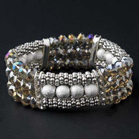 * Festive Smoked Aurora Borealis Crystal Bridal Wedding Bracelet 8503
