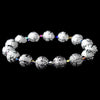 * Silver Spheres and Amethyst AB Aurora Borealis Crystal Bridal Wedding Bracelet 8505