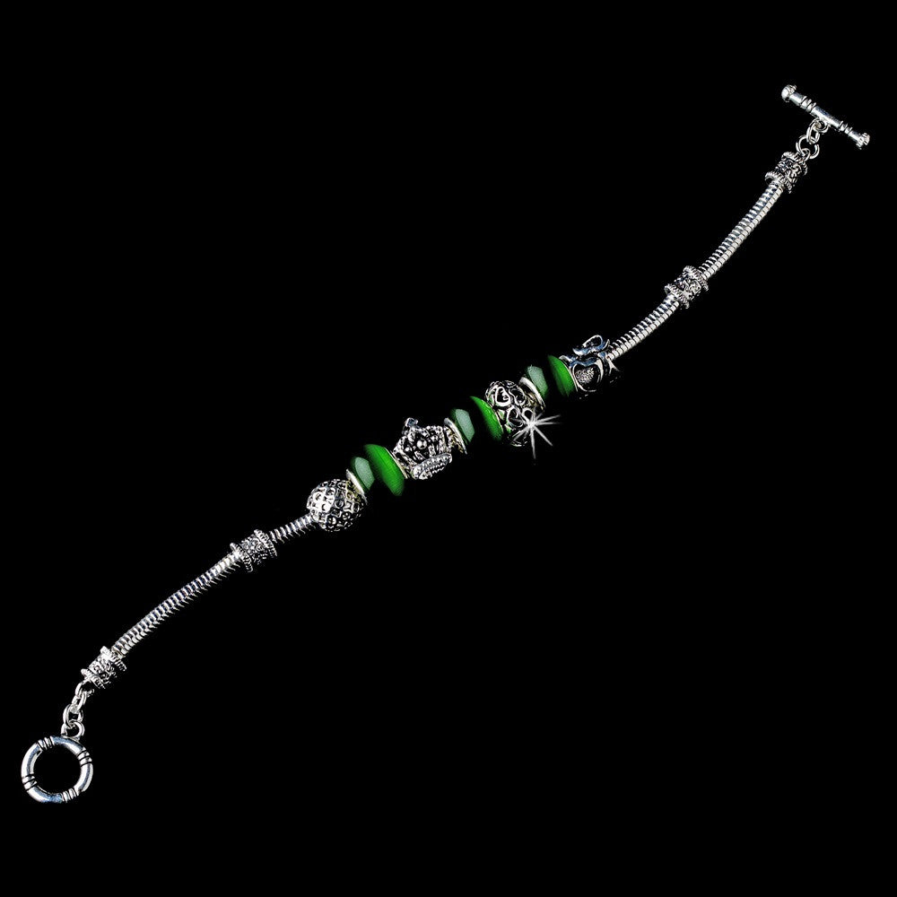 Emerald Charm Bridal Wedding Bracelet 8515