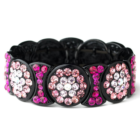 * Luminescent Pink Crystal Fashion Bridal Wedding Bracelet 8539