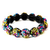 Rainbow Mix Pave Ball Stretch Bracelet Set 8543