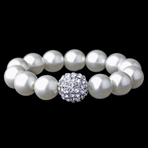 Vintage Ivory Pearl Bridal Wedding Bracelet 8552