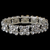 Vintage Silver Clear Stretch Bridal Wedding Bracelet 8556