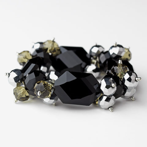 Dazzling Austrian Black Crystal Bridal Wedding Bracelet 8560