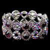 Silver Amethyst & AB Crystal Bridal Wedding Stretch Bridal Wedding Bracelet 8658