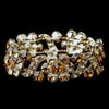 Gold Topaz Crystal Bridal Wedding Stretch Bridal Wedding Bracelet 8661