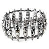 Hematite Smoked Crystal Bridal Wedding Stretch Cuff Bridal Wedding Bracelet 8690