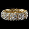 Sparkling Gold Clear Crystal Stretch Bridal Wedding Bracelet 8703