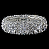 Sparkling Silver Clear Crystal Stretch Bridal Wedding Bracelet 8703