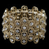 Gold Clear Rhinestone Stretch Bridal Wedding Bracelet 8704
