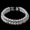 Silver Diamond White Pearl Bridal Wedding Necklace 8760 & Bridal Wedding Earrings 8767 Bridal Wedding Jewelry Set