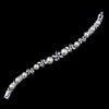 Silver Ivory Pearl and Clear CZ Stone Bridal Wedding Necklace 8765 & Bridal Wedding Earrings 8765