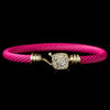 Gold Fuchsia Cuff Bridal Wedding Bracelet 8804