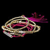 Gold Fuchsia Tassel Fashion "Memories for Eternity" Bridal Wedding Bracelet 8818