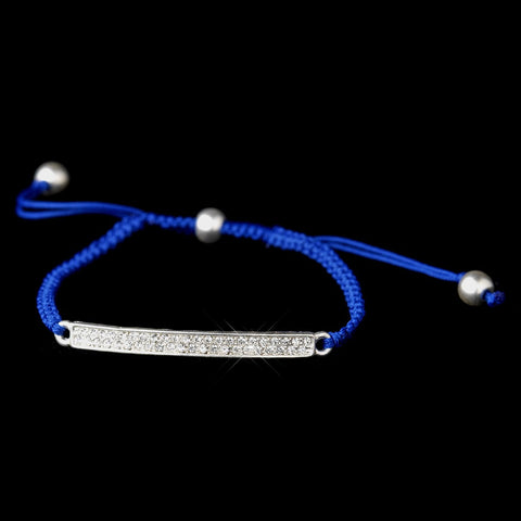 B 8819 Silver Blue String Bridal Wedding Bracelet
