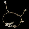 Gold Clear Script "Love" Bridal Wedding Bracelet 8828