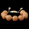 Gold Orange Jeweled Shambhala Pave Bridal Wedding Bracelet 8863
