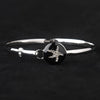 Matching Silver Black Enamel CZ Starfish Pendent & Earrings Bridal Wedding Jewelry Set 8940