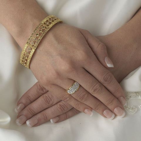 Sparkling Gold Topaz Bridal Wedding Bracelet B 918