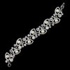 Rhodium Clear Rhinestone & Ivory Pearl Bridal Wedding Bracelet 9237