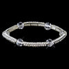 Silver Clear Austrian Crystal Stretch Bridal Wedding Bracelet 9246