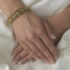 Gold Brown Multi Stretch Rhinestone Bridal Wedding Bracelet B 963