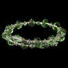 Silver Light Mint Green & Clear Swarovski Crystal Coil Adjustable Stretch Bridal Wedding Bracelet 9714