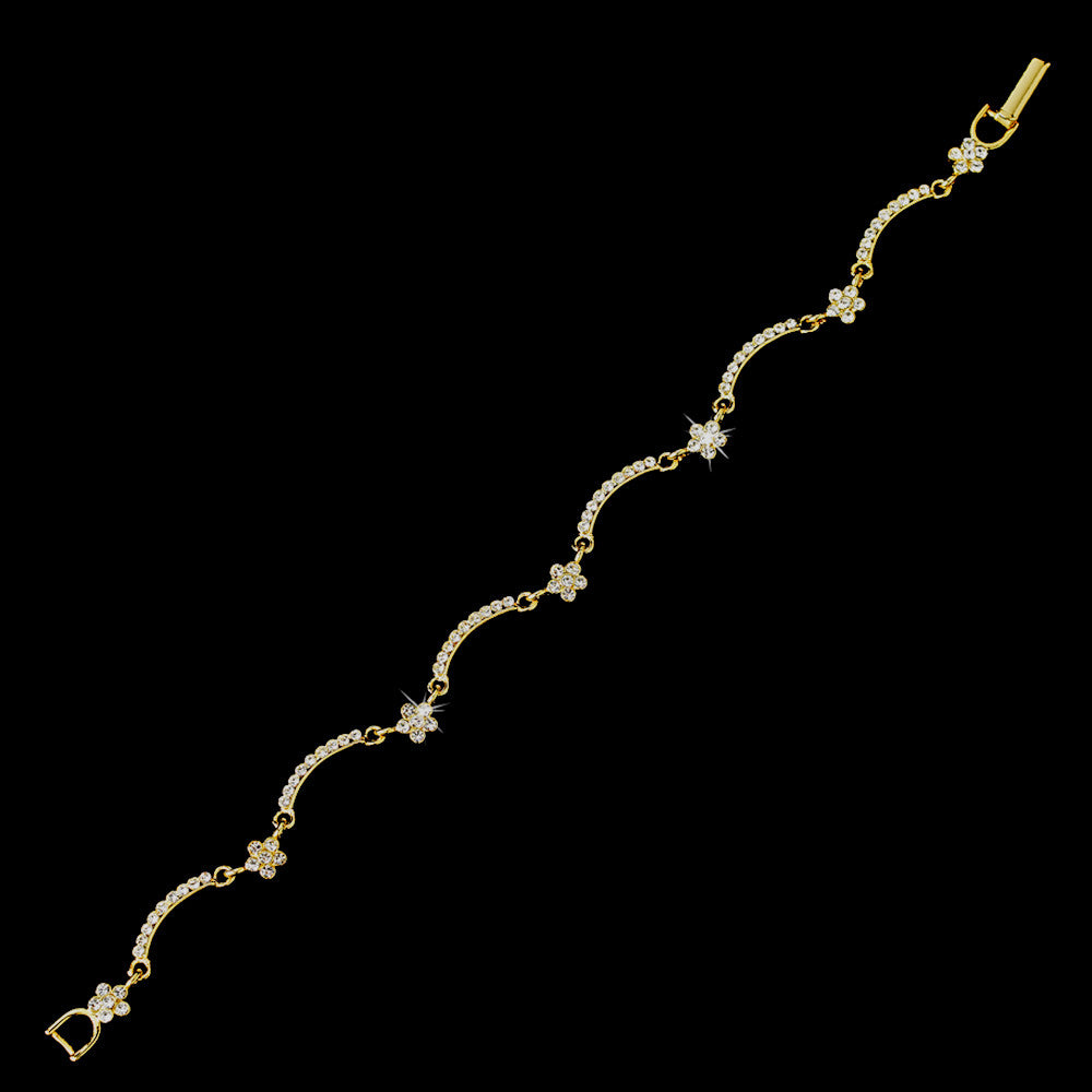 Gold Crystal Bridal Wedding Bracelet 98