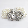 Antique Silver Ivory Bridal Wedding Bracelet 9885