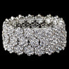 Clear Rhodium Flower Rhinestone Stretch Bridal Wedding Bracelet 9886