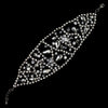 Hand Made Hematite Black Crystal & Rhinestone Wire Bridal Wedding Bracelet 9903