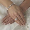 Freshwater Pearl & Silver Pave Stretch Bridal Wedding Bracelet 997