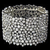 Antique Silver Clear Rhinestone Stretch Bridal Wedding Bracelet 9977