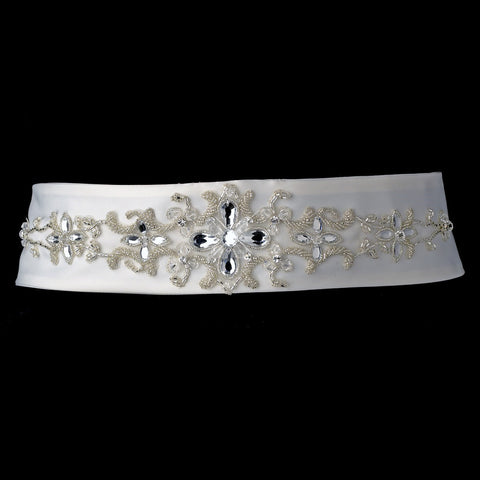 Crystals, Beads & Rhinestone Accented Bridal Wedding Sash Belt 4