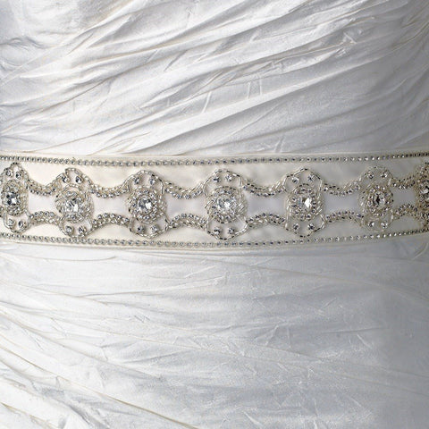 * Rhinestone & Beaded Bridal Wedding Sash Belt 7
