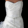 Square Style Silver Clear Rhinestone Sash Bridal Wedding Belt 9003